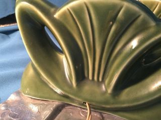 Art Deco Ceramic Mid - Century Modern Lamps - green Cat ' s eyes 6