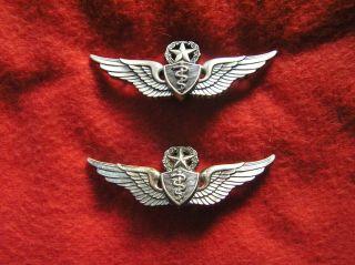 644.  Vn Era Full Size Sterling Army Command Flight Surgeon Wings In Clut