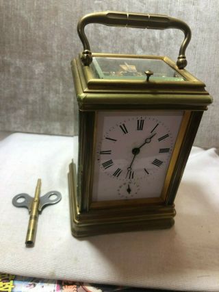 Antique French 8 Day Carriage Repeater Alarm Clock