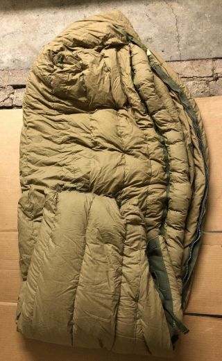 Large Vintage Us Military M - 1949 Down Filled Mummy Style Mountain Sleeping Bag
