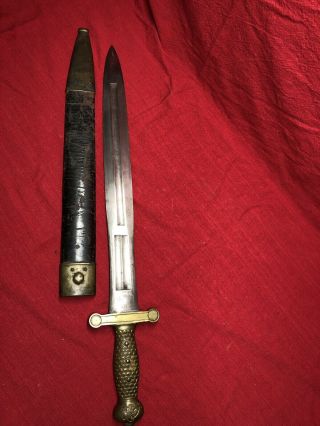 Civil War AMES ARTILLERY SHORT SWORD 1832 MODEL DATED 1835W/ORIGINAL SHEATH 9