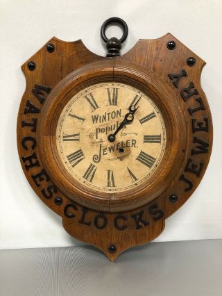Antique Seth Thomas Personalized Clock Made For Winton Jewelers