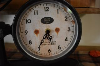 PRIMITIVE COUNTRY FARMHOUSE ANTIQUE LOOK SCALE WITH CLOCK HOME DECOR 2
