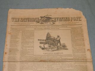 U.  S.  Civil War Newspaper Sat.  Evening Post De Brame 