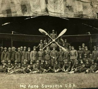 Ww1 142 Aero Full Squadron Photograph Aviation Aef World War 1 Us Army Photo