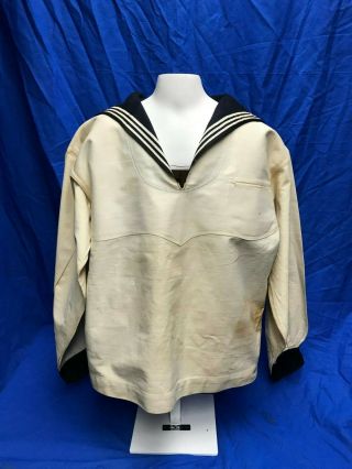 Vintage Pre - Wwi Us Navy Usn Sailor White Dress Jumper Tunic Jacket Cracker Jack