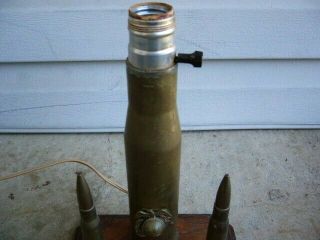 Vintage United States Marines Military Trench Art Lamp 3