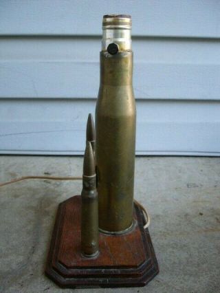 Vintage United States Marines Military Trench Art Lamp 4