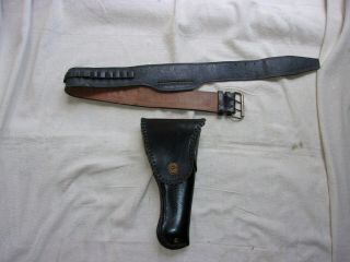 Us Gi Vietnam Era Leather Gun Belt And.  45 Holster - - Theatre Made