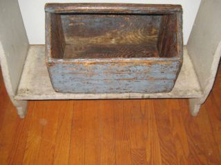 Antique Carrier,  Tote Old Blue Paint Aafa Nr