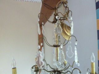 Large Italian Crystal Chandelier likely 1050 ' s Vintage 3
