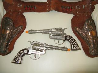 vintage hubley marshall toy cap gun set 2