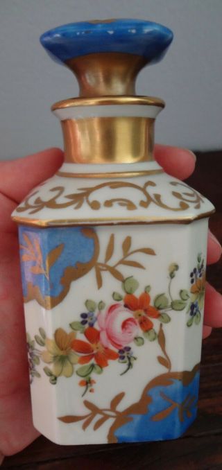 Antique 19 Century French Porcelain Perfume Pharmacy Bottle Apothecary Marked