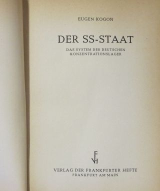 Rare 1940s WW2 HOLOCAUST BOOK - Der SS STAAT Das SYSTEM Der KONZENTRATIONSLAGER 2