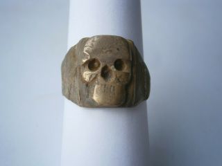SKULL Ring SPECIAL Force SHOCK Troops Military WW2 wwII or WW1 wwI BRONZE Trench 10
