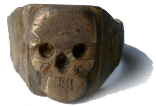 Skull Ring Special Force Shock Troops Military Ww2 Wwii Or Ww1 Wwi Bronze Trench