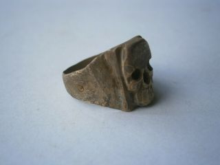 SKULL Ring SPECIAL Force SHOCK Troops Military WW2 wwII or WW1 wwI BRONZE Trench 3