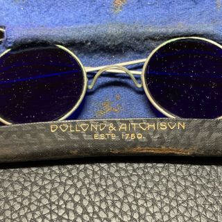 ca.  1800 ' s Victorian Era Antique Cobalt Blue Retro Sun Glasses Round Spectacles 2