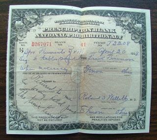 Physicians Record of Prescriptions Prohibition 1922 - 1928 5