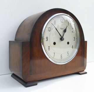 Rare Antique Art Deco Smiths Enfield 8 Day Striking Mantel Clock Collectable 2