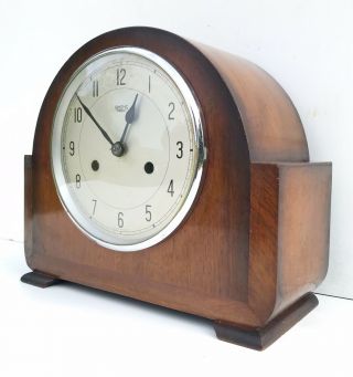 Rare Antique Art Deco Smiths Enfield 8 Day Striking Mantel Clock Collectable 3