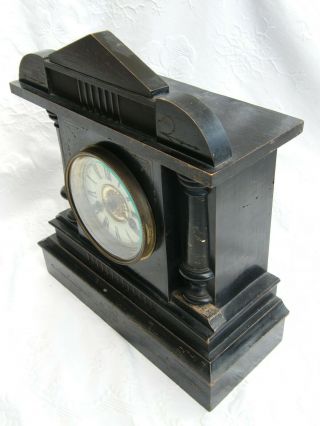 Antique - H.  A.  C - Ornate Corinthian Style 8 Day Pendulum Mantle Clock - GWO - circa 1900 6
