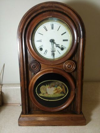 Elegant E.  Ingraham Doric Mantle Shelf Parlor Clock