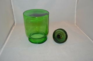 Blown Emerald Green Glass Apothecary Jar Canister with Ground Glass Lid 4