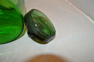 Blown Emerald Green Glass Apothecary Jar Canister with Ground Glass Lid 5