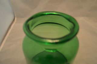 Blown Emerald Green Glass Apothecary Jar Canister with Ground Glass Lid 9