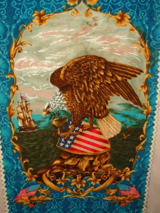 Antique Rare Us Navy Cutter Ship Screaming Eagle Tapestry Tattoo Art 24 " W 44 " L
