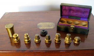 Antique brass grand modèle microscope by Nachet et Fils,  1887 - 95 highly equipped 7