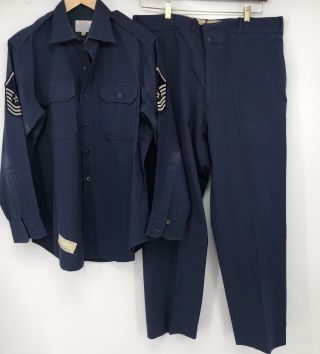 Vtg Usaf Air Force Senior Master Sergeant Creighton Uniform Shirt Pants Wool