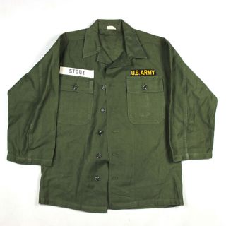 Og - 107 Field Fatigue Shirt Jacket Green Cotton Us Army Tape Name Patch