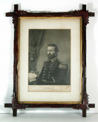 1864 Union Civil War General Ulysses S Grant Portrait Engraving By George Perine