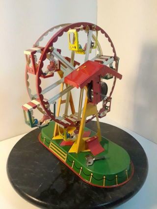 Vintage Jw Altes,  Nuremberg Germany Tin Litho Ferris Wheel Fully