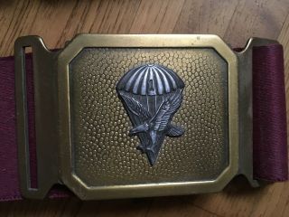 South Africa Defence Force (sadf) 1st Para Battalion Stable Belt With Metal Buck