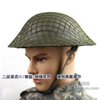 Wwii Ww2 Uk British Army Mk2 Brodie Steel Helmet & Camouflage Net