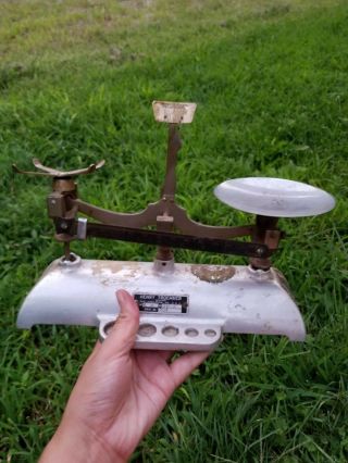 Vintage Henry Troemner balance scale a great old scale for home dec or collectin 8