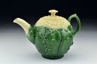 18th Century Staffordshire Whieldon Wedgwood Cauliflower Earthenware Teapot 2