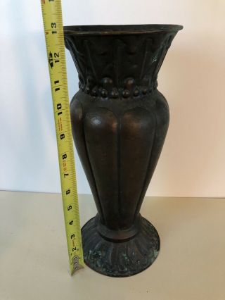 Antique Arts & Crafts Hammered Copper Vase Lillian Palmer ? 13” Tall 4