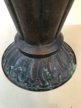 Antique Arts & Crafts Hammered Copper Vase Lillian Palmer ? 13” Tall 8
