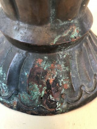 Antique Arts & Crafts Hammered Copper Vase Lillian Palmer ? 13” Tall 9