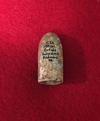 Dug Confederate 54 Cal Enfield Civil War Bullet Relic 7days Battle Richmond