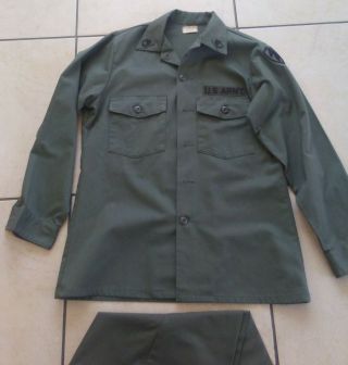 Us Army Olive Green Vietnam Utility Uniform Fatigues Og - 507 Pants And Shirt