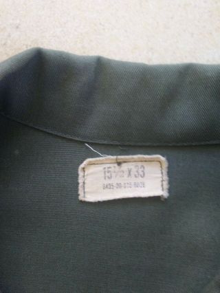 US Army Olive green Vietnam utility uniform fatigues OG - 507 Pants and shirt 2