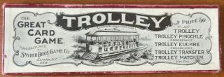 Antique 1904 Card Game - TROLLEY - SNYDER BROS - ELMIRA,  NY - DELUXE ED 2