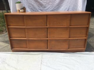 Heywood Wakefield Mid Century Modern Dresser 6 Drawer Solid Wood Vintage 1950’s