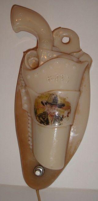 1950s Hopalong Cassidy Glass Wall Lamp,