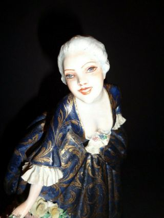 Rare Antique Luigi Fabris Capodimonte Italian Large Lady Figurine Signed 5